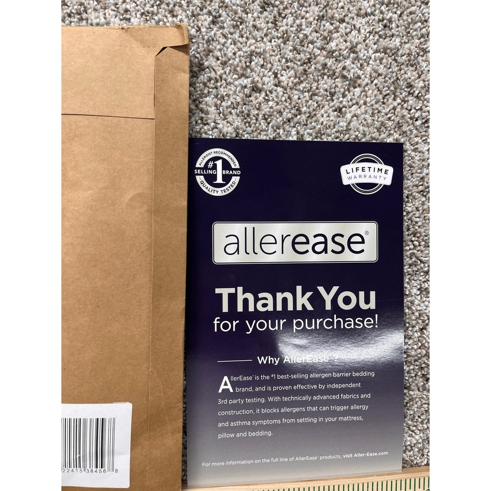 Allerease Pillow Protector Unisex S White NEW Organic Cotton Allergy Defense - Picture 7 of 9